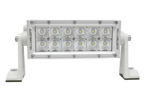 Hella Value Fit 8in Light - 36W Dual Row White Housing Flood Beam - LED - 357208011