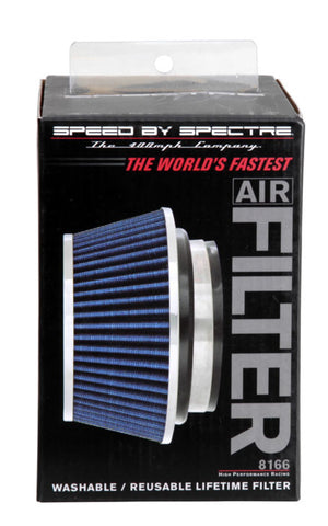 Spectre Adjustable Conical Air Filter 2-1/2in. Tall (Fits 3in. / 3-1/2in. / 4in. Tubes) - Blue - 8166