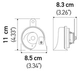 Hella Twin Trumpet Horn Kit 12V 400/500Hz (007424804 = 007424801) - 007424801