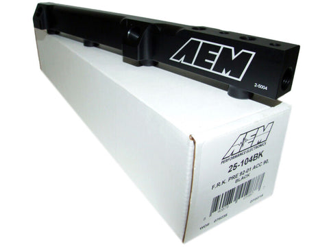 AEM 90-93 Accord DX/LX/SE/EX & 92-01 Prelude S/Si/Si VTEC Black Fuel Rail - 25-104BK