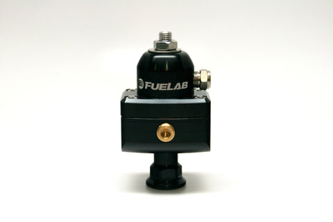 Fuelab 575 High Pressure Adjustable Mini FPR Blocking 25-65 PSI (1) -6AN In (2) -6AN Out - Black - 57504-1