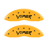 MGP 4 Caliper Covers Engraved Front Viper Rear Snake Yellow Finish Black Char 2002 Dodge Viper - 12203SSNPYL