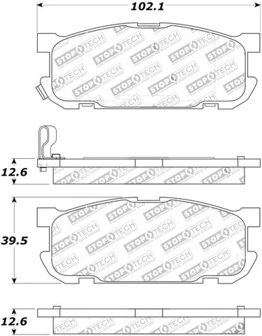 StopTech Street Touring 01-05 Miata w/ Sport Suspension Rear Brake Pads D891 - 308.08910