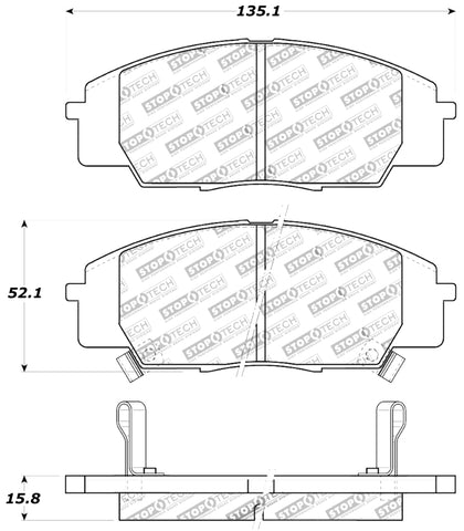 StopTech Performance 00-09 S2000/06+ Civic Si/02-06 RSX-S (non base) Front Brake Pads - 309.08290