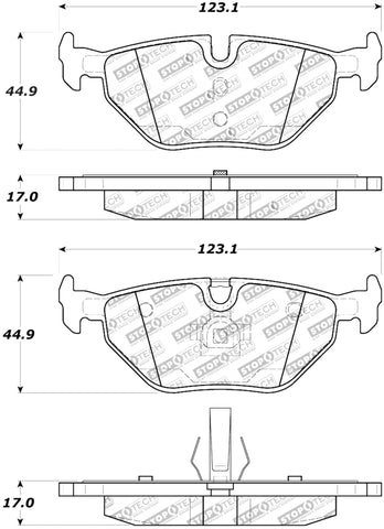 StopTech Street Touring 01-02 BMW Z3 / 03-09 Z4 / 10/90-07 3 Series Rear Brake Pads - 308.06920