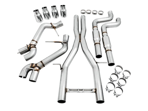 AWE Tuning 16-19 Chevy Camaro SS Resonated Cat-Back Exhaust -Track Edition (Quad Chrome Silver Tips) - 3015-42090