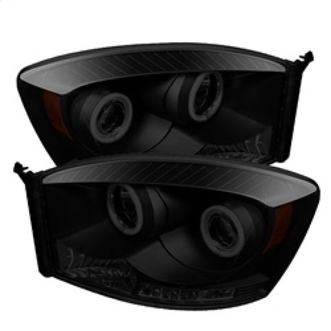 Spyder Dodge Ram 1500 06-08 06-09 Projector Headlights CCFL Halo LED Blk Smke PRO-YD-DR06-CCFL-BSM - 5078803