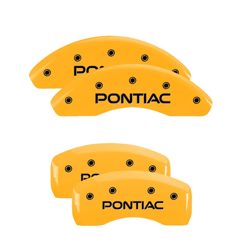 MGP 4 Caliper Covers Engraved Front & Rear Pontiac Yellow Finish Black Char 2002 Pontiac Grand Prix - 18026SPOPYL