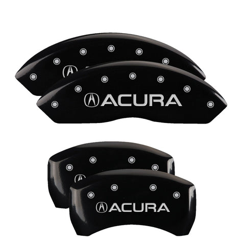 MGP 4 Caliper Covers Engraved Front & Rear Acura Black Finish Silver Char 2019 Acura RDX - 39024SACUBK