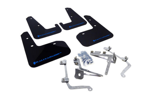 Rally Armor 11-14 Subaru WRX/STI (Sedan Only) Black UR Mud Flap w/Blue Logo - MF19-UR-BLK/BL