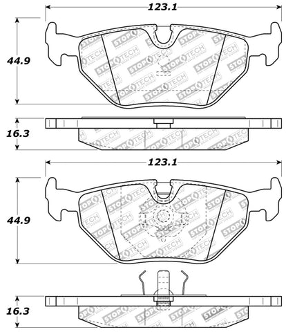 StopTech Performance 87-99 BMW M3 / 89-93 M5 / 98-02 Z3 Rear Street Performance Brake Pads - 309.03960