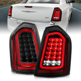 ANZO 11-14 Chrysler 300 LED Taillights Black w/ Sequential - 321343
