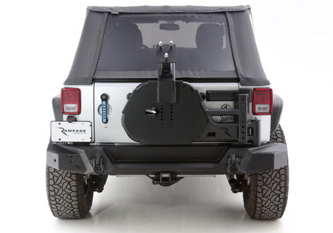 Rampage 07-18 Jeep Wrangler JK (Incl. Unlimited) Trail Guard Tire Carrier - Black - 9950919