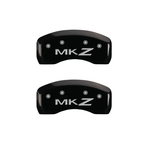 MGP 4 Caliper Covers Engraved Front Lincoln Engraved Rear MKZ Black finish silver ch - 36018SLCZBK