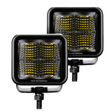 Go Rhino Xplor Blackout Series Cube LED Flood Light Kit (Surface/Threaded Stud Mnt) 3x3 - Blk (Pair) - 750400321FCS