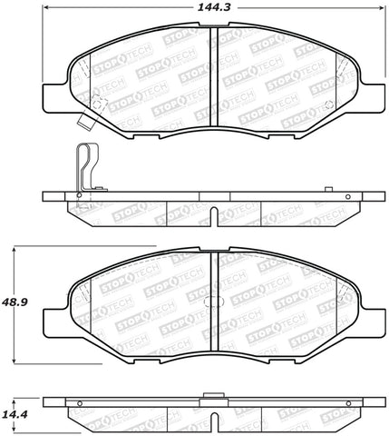 StopTech Street Brake Pads - Front - 308.13450