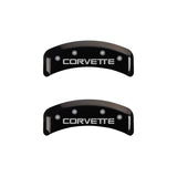 MGP 4 Caliper Covers Engraved F & R C4/Corvette Black Finish Silver Char 1988 Chevrolet Corvette - 13013SCV4BK