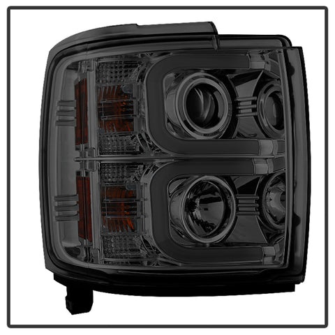 Spyder Chevy Silverado 14-16 2500 HD Projector Headlights Light Bar DRL Smke PRO-YD-CSHD14-LBDRL-SM - 5081056