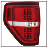 xTune 09-14 Ford F-150 Light Bar LED Tail Lights - Red Clear (ALT-JH-FF15009-LBLED-RC) - 9042201