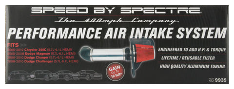 Spectre 05-10 Chrysler 300C V8-5.7/6.1L F/I Air Intake Kit - Polished w/Red Filter - 9935