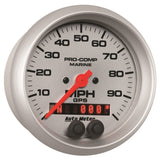 Autometer Marine Silver 3-3/8in 100MPH GPS Speedometer Gauge - 200636-33