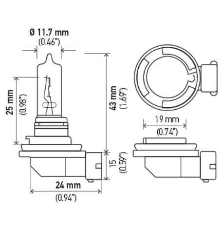 Hella Optilux H9 12V/100W XB Xenon White Bulb (pair) - H71070792