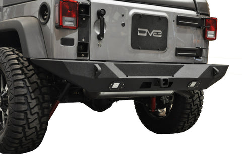 DV8 Offroad 07-18 Jeep Wrangler JK Full Length Rear Bumper w/ Lights - RBSTTB-10