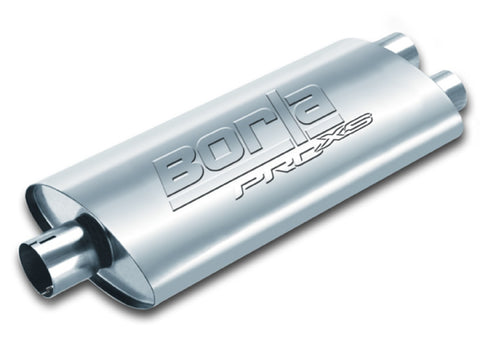 Borla Universal Center/Dual Oval 3in In / 2.5in Out 19in x 4in x 9.5in Notched PRO-XS Muffler - 400487