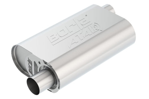 Borla CrateMuffler Stock SBC 283/327/350 ATAK 2.25in Offset/Offset 14inx4.35inx9in Oval Muffler - 400847