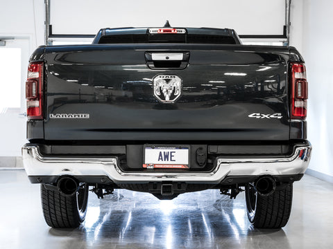 AWE Tuning 19-21 RAM 1500 5.7L (w/Cutouts) 0FG Dual Rear Exit Cat-Back Exhaust - Diamond Black Tips - 3015-33006