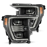 AlphaRex 21-22 Ford F150 PRO-Series Projector headlights Black w/Activ Light/Seq Signal - 880293