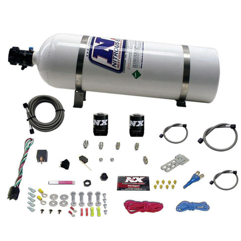 Nitrous Express All Ford EFI Single Nozzle Nitrous Kit (35-150HP) w/15lb Bottle - 20922-15