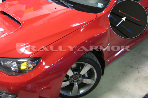 Rally Armor 08-11 Subaru STI (Hatch Only) / 11-14 WRX (Hatch Only) Black UR Mud Flap w/Red Logo - MF15-UR-BLK/RD