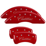 MGP 4 Caliper Covers Engraved Front & Rear GMC Red finish silver ch - 34209SGMCRD