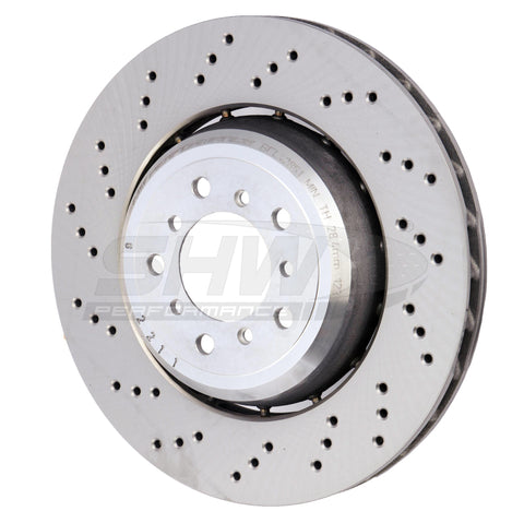 SHW 08-13 BMW M3 4.0L Left Front Cross-Drilled Lightweight Brake Rotor (34112283801) - BFL42851