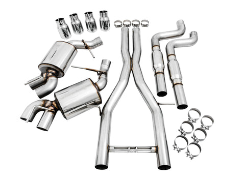 AWE Tuning 16-19 Chevy Camaro SS Res Cat-Back Exhaust -Touring Edition (Quad Chrome Silver Tips) - 3015-42092