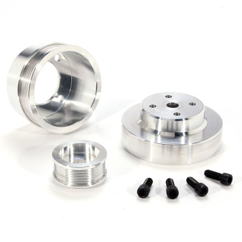 BBK 86-93 Mustang 5.0 Underdrive Pulley Kit - Lightweight CNC Billet Aluminum (3pc) - 1553