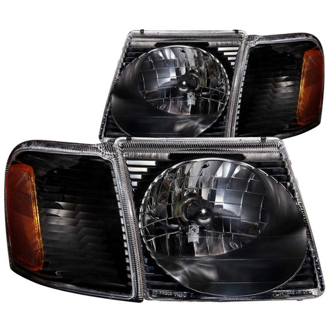 ANZO 2001-2005 Ford Explorer Crystal Headlights Black - 111041