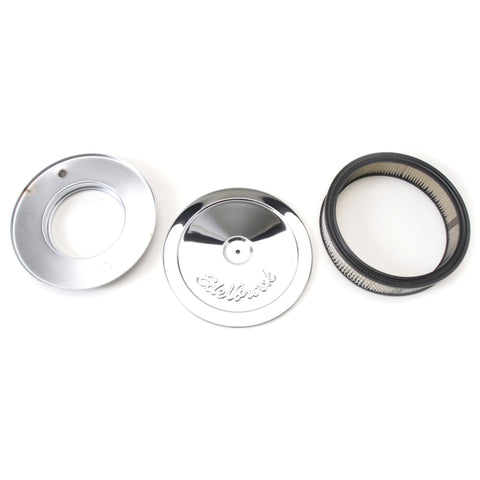 Edelbrock Air Cleaner Pro-Flo Series Round Steel Top Paper Element 10In Dia X 3 5In Chrome - 1208