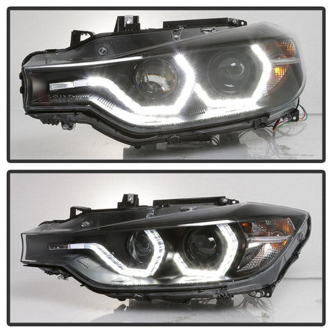 Spyder 12-14 BMW F30 3 Series 4DR Projector Headlights - Black PRO-YD-BMWF3012-AFSHID-BK - 5086754