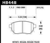 Hawk Infiniti FX35/ FX45 / Nissan Altima SE-R / Nissan Maxima / Murano HPS Front Brake Pads - HB448F.610