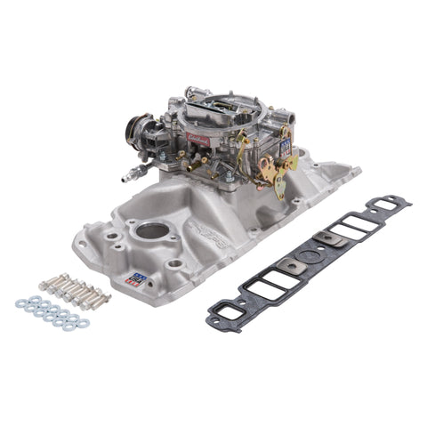 Edelbrock Manifold And Carb Kit Performer Eps Small Block Chevrolet 1957-1986 Natural Finish - 2021