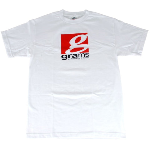Grams Performance and Design Logo White T-Shirt - XL - G35-99-6022