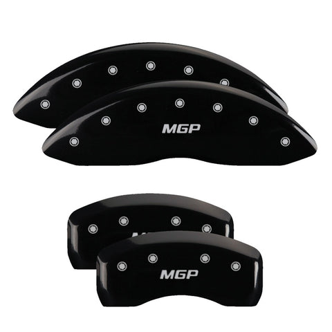 MGP 4 Caliper Covers Engraved Front & Rear MGP Black finish silver ch - 20139SMGPBK