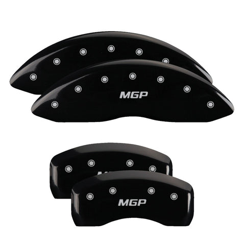 MGP 4 Caliper Covers Engraved Front & Rear MGP Black finish silver ch - 21183SMGPBK