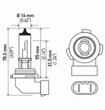 Hella Bulb H10/9145 12V 45W Py20D T4 (2) - H10TB