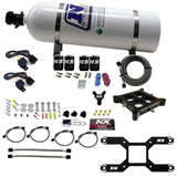 Nitrous Express 4150 Dual Stage Billet Crossbar Nitrous Kit (50-300 & 100-500HP) w/15lb Bottle - 66042-15