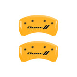 MGP 4 Caliper Covers Engraved Front & Rear With stripes/Dart Yellow finish black ch - 12199SDRTYL