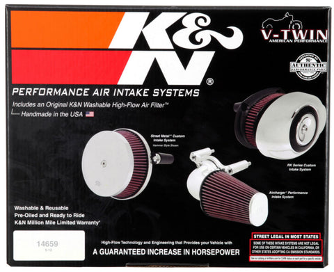 K&N 01-11 Harley Davidson FX / FL Aircharger Performance Intake Kit - 63-1125P