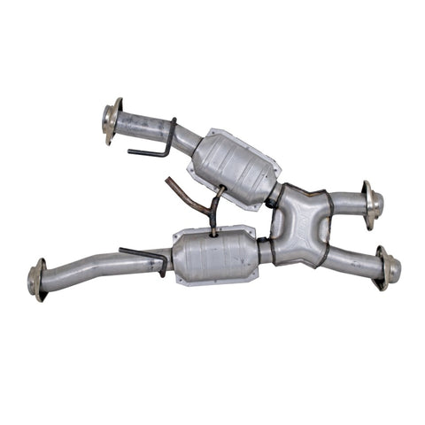 BBK 79-93 Mustang 5.0 Short Mid X Pipe w Catalytic Converters 2-1/2 For Automatic Long Tube Headers - 1810